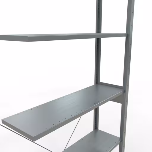 Zusatzbild des Artikels Anbauregal, Eckregal (Feld C) 2500 x 1000 x 300, 6 Fachböden, Kreuzstrebe, verzinkt Zusatzbild des Artikels Anbauregal, Eckregal (Feld C) 2500 x 1000 x 300, 6 Fachböden, Kreuzstrebe, verzinkt aus Eckregale