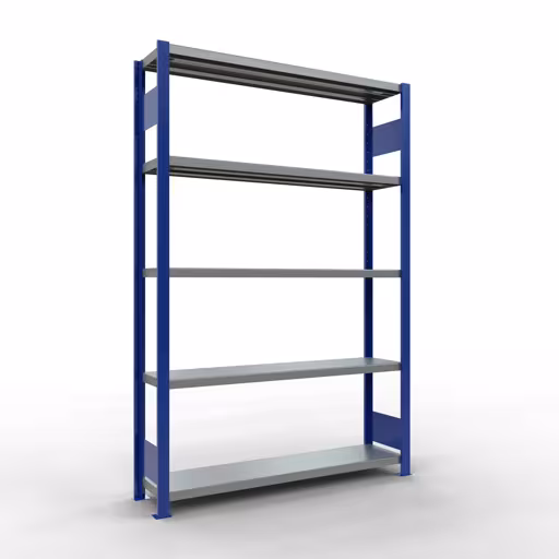 Abbildung Nr 14 des Artikels Grundregal, Fachbodenregal Stecksystem MULTIplus250, 2000 x 1300 x 300 mm (HxBxT), 5 Fachböden, Längenriegel, RAL 5010 enzianblau/verzinkt aus der Produktgruppe Stecksystem von der Marke Schulte Lagertechnik