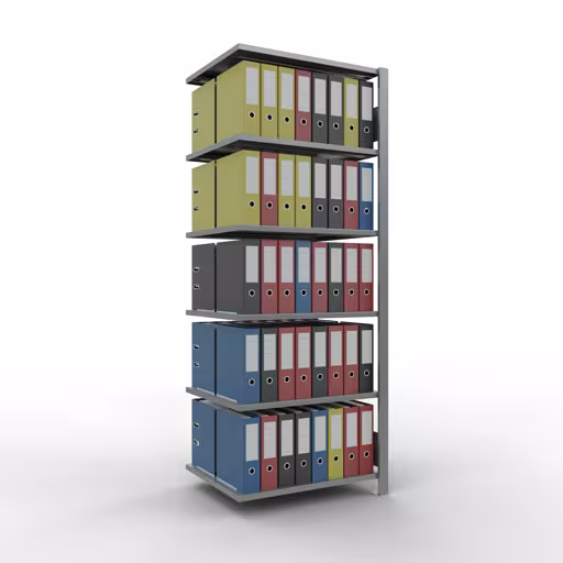 Abbildung Nr 9 des Artikels Anbauregal, Büro-Fachbodenregal Stecksystem MULTIplus150, 2000 x 750 x 600 mm (HxBxT), 6 Fachböden, Längenriegel, verzinkt, ohne Mittelanschlag aus der Produktgruppe Büroregale von der Marke Schulte Lagertechnik