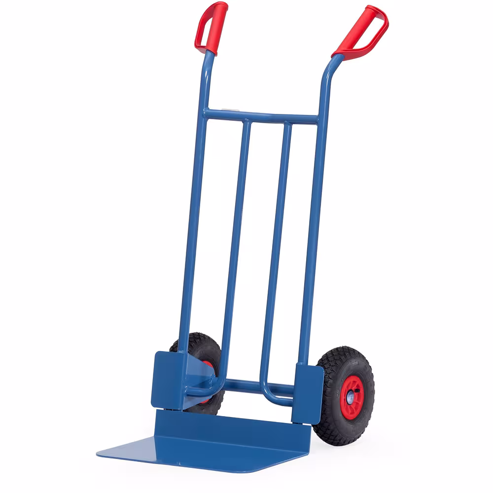 Sackkarre B1116L Bereifung Luft aus der Kategorie Karren mit der GTIN 4017976211169 Sackkarre 1150 mm stabile Schweißkonstruktion, pulverbeschichtet, blau, RAL 5007, fetra Sicherheitsgriffe von der Marke Fetra aus der Kategorie Karren