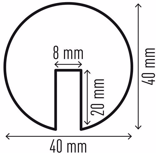 Technische Zeichnung 4019787 Kantenschutz gelb/schwarz 1000mm PUR-Schaum Typ E8R DURABLE