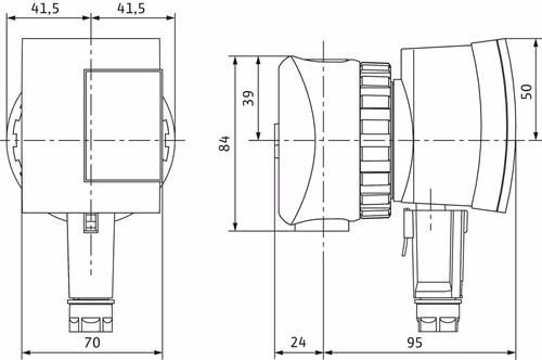 Technische Zeichnung 4053706 Nassläufer-Hocheffizienzpumpe Star-Z NOVA, G1-PN10,1x230V,5W WILO