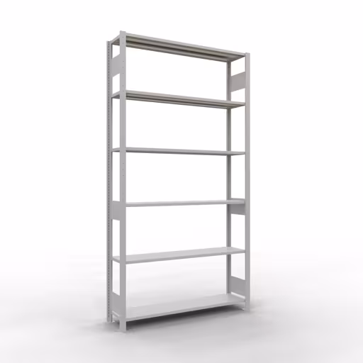 Grundregal, Fachbodenregal Stecksystem MULTIplus150, 2500 x 1300 x 300 mm (HxBxT), 6 Fachböden, Längenriegel, RAL 7035 lichtgrau von der Marke Schulte Lagertechnik Grundregal, Fachbodenregal Stecksystem MULTIplus150, 2500 x 1300 x 300 mm (HxBxT), 6 Fachböden, Längenriegel, RAL 7035 lichtgrau aus der Kategorie Grundregal mit der Artikelnummer 32631-130-LR
