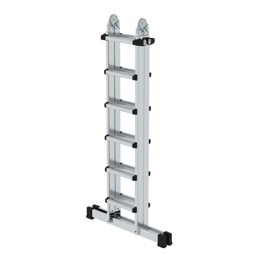 Produktbild (Abb. Ähnlich) 3813395 Munk Teleskopleiter 4-teilig mit Traverse 4x6 Sprossen