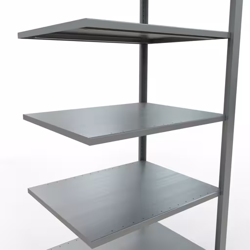 Anbauregal, Büro-Fachbodenregal Stecksystem MULTIplus150, 2300 x 750 x 600 mm (HxBxT), 7 Fachböden, Längenriegel, verzinkt, ohne Mittelanschlag von Schulte Lagertechnik aus der Kategorie Büroregale