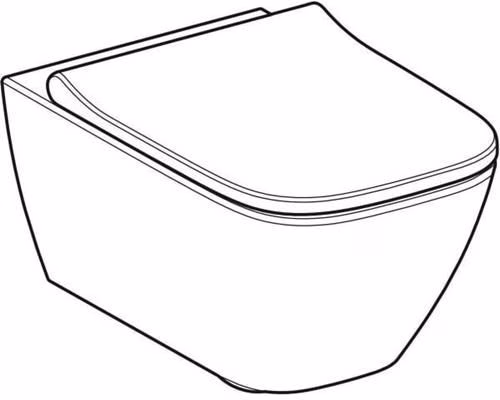 Technische Zeichnung 4062150 Geberit Smyle Set Wand-WC eckig, mit WC-Sitz Tiefspüler, Rimfree, geschlossene Form, weiß