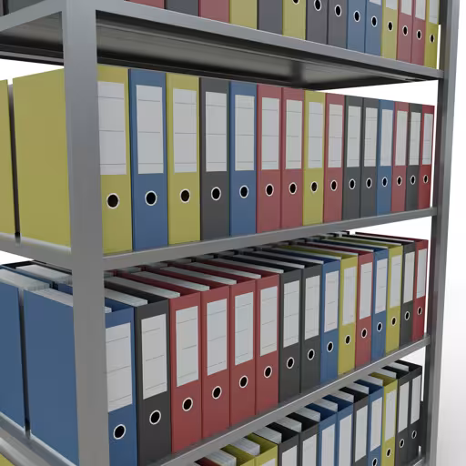Abbildung Nr 13 des Artikels Grundregal, Büro-Fachbodenregal Stecksystem MULTIplus150, 1800 x 1300 x 600 mm (HxBxT), 5 Fachböden, Längenriegel, verzinkt, ohne Mittelanschlag aus der Produktgruppe Büroregale von der Marke Schulte Lagertechnik
