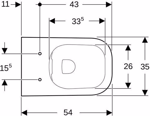 Geberit Smyle Wand-WC, eckig, Tiefspüler geschlossene Form, Rimfree, weiß
