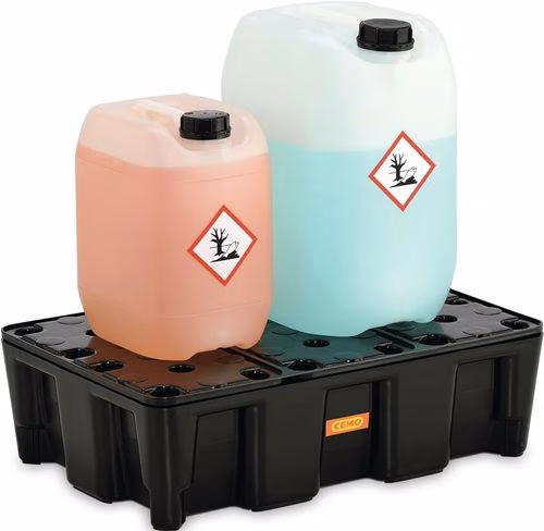 Auffangwanne 25 l L600xB400xH180mm Polyethylen mit PE-Rost CEMO