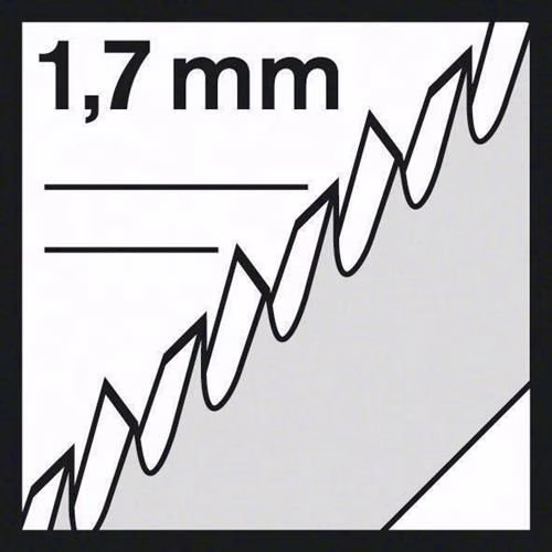 Lame de scie sauteuse T 101 BIF Longueur totale 83 mm Pas de la denture 1,7 mm BIM 5 pièces / carte BOSCH