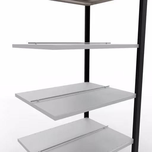 Abbildung Nr 12 des Artikels Anbauregal, Büro-Fachbodenregal Stecksystem MULTIplus150, 2000 x 750 x 600 mm (HxBxT), 6 Fachböden, Längenriegel, mit Mittelanschlag, schwarz/lichtgrau aus der Produktgruppe Büroregale von der Marke Schulte Lagertechnik