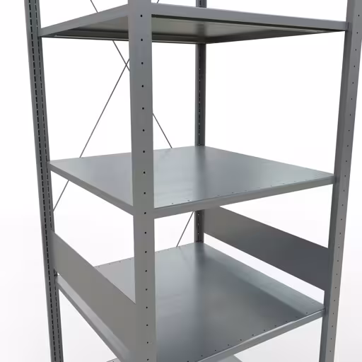 Produktbild Nr.7 des Artikels Grundregal, Fachbodenregal Stecksystem MULTIplus150, 3000 x 750 x 800 mm (HxBxT), 7 Fachböden, Kreuzstrebe, verzinkt aus der Produktreihe Stecksystem von der Marke Schulte Lagertechnik