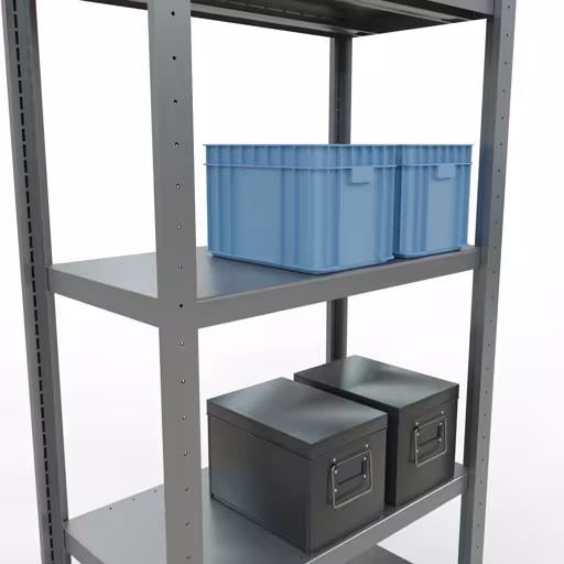 Abbildung Nr 9 des Artikels Grundregal, Fachbodenregal Stecksystem MULTIplus250, 2000 x 750 x 400 mm (HxBxT), 5 Fachböden, Längenriegel, verzinkt aus der Produktgruppe Stecksystem von der Marke Schulte Lagertechnik
