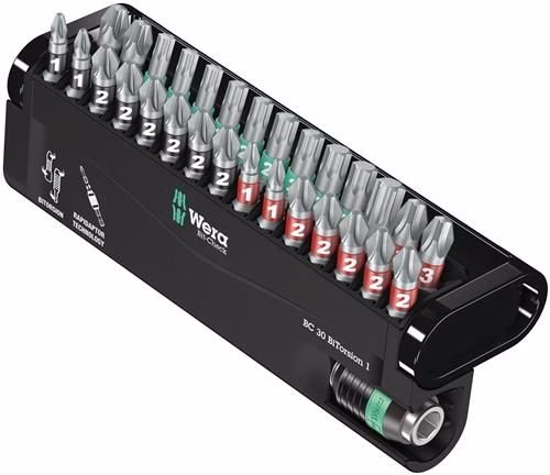 Bit-Check 30 BiTorsion 1, coffret de 30 embouts PH/PZD/TX de WERA, catégorie Embouts et porte-embouts, référence 4000829000