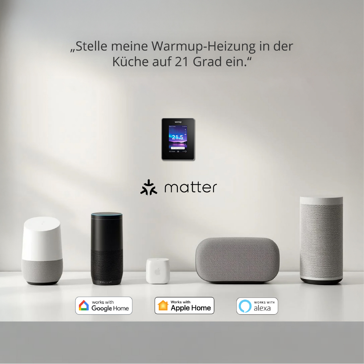 Ohne Text 3820036 Warmup 7iE Smartes Matter Kompatibles WIFI Thermostat schwarz