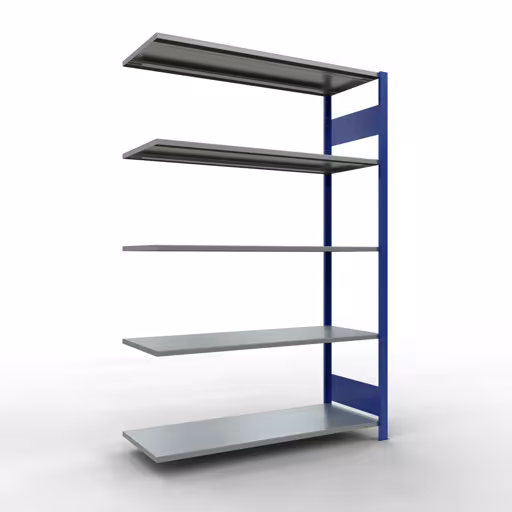 Anbauregal, Fachbodenregal Stecksystem MULTIplus150, 2000 x 1300 x 500 mm (HxBxT), 5 Fachböden, Längenriegel, RAL 5010 enzianblau/verzinkt von der Marke Schulte Lagertechnik Anbauregal, Fachbodenregal Stecksystem MULTIplus150, 2000 x 1300 x 500 mm (HxBxT), 5 Fachböden, Längenriegel, RAL 5010 enzianblau/verzinkt aus der Kategorie Anbauregal mit der Artikelnummer 12755-130-LR-B