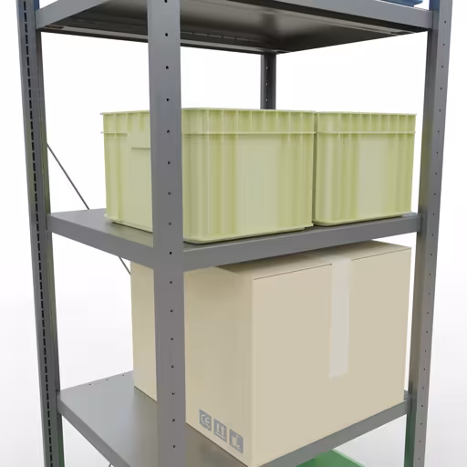 Produktbild Nr 13 des Artikels Grundregal, Fachbodenregal Stecksystem MULTIplus250, 2000 x 750 x 600 mm (HxBxT), 5 Fachböden, Kreuzstrebe, verzinkt Abbildung Nr 13 des Artikels Grundregal, Fachbodenregal Stecksystem MULTIplus250, 2000 x 750 x 600 mm (HxBxT), 5 Fachböden, Kreuzstrebe, verzinkt aus der Produktgruppe Stecksystem von der Marke Schulte Lagertechnik