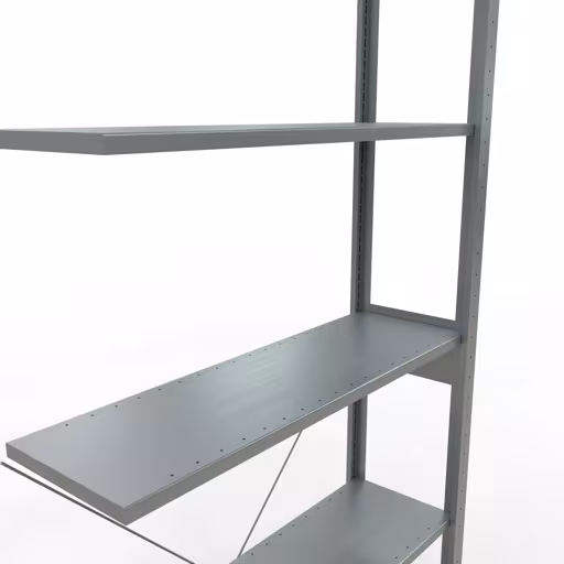 Abbildung Nr 13 des Artikels Anbauregal, Fachbodenregal Stecksystem MULTIplus85, 2500 x 1000 x 300 mm (HxBxT), 6 Fachböden, Kreuzstrebe, verzinkt aus der Produktgruppe Stecksystem von der Marke Schulte Lagertechnik