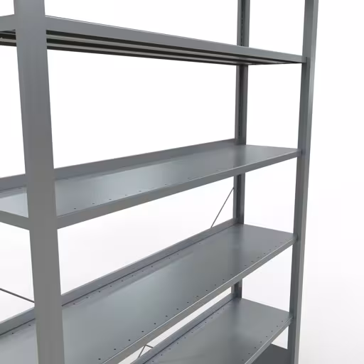 Abbildung Nr 11 des Artikels Grundregal, Büro-Fachbodenregal Stecksystem MULTIplus85, 2300 x 1300 x 300 mm (HxBxT), 7 Fachböden, Kreuzstrebe, verzinkt, mit Anschlagleiste aus der Produktgruppe Büroregale von der Marke Schulte Lagertechnik