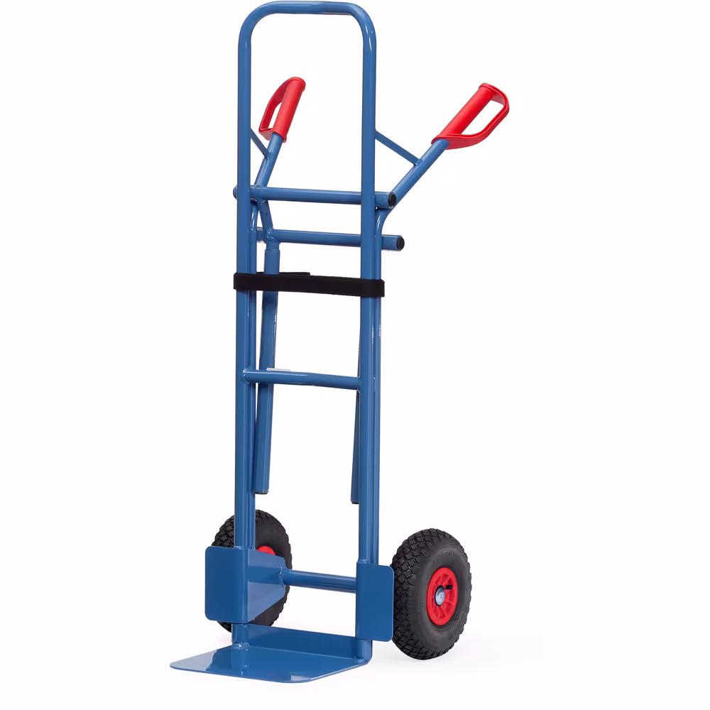 Produktgruppe Stuhlkarre einhängbar Traggestell ist mit einem Handgriff an der Karre einhängbar, stufenlos höhenverstellbar und selbsthemmend Stuhlkarre B1335L Bereifung Luft von der Marke Fetra aus der Kategorie Transportsysteme