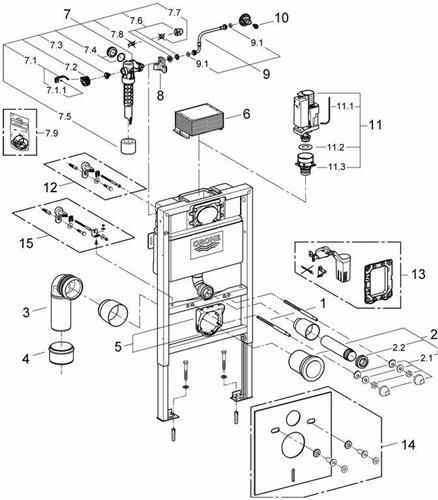 WC-Element Rapid SL mit Spülkasten 6-9l für Vorwand- oder Ständerwandmontage GROHE