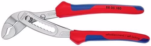 Wasserpumpenzange Alligator® Länge 180mm Spannweite 36mm verchromt 2K-Hülle KNIPEX