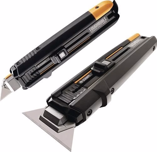 Couteau universel, longueur totale 165 mm, 2 pièces, longueur de lame 61 mm, rétractable, Bl ToughBuilt, de la catégorie Couteaux, Coupeurs et Grattoirs, référence 4000819203