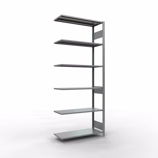 Anbauregal, Fachbodenregal Stecksystem MULTIplus150, 2500 x 1000 x 400 mm (HxBxT), 6 Fachböden, Längenriegel, verzinkt aus der Kategorie Anbauregal mit der Artikelnummer 12746-LR
