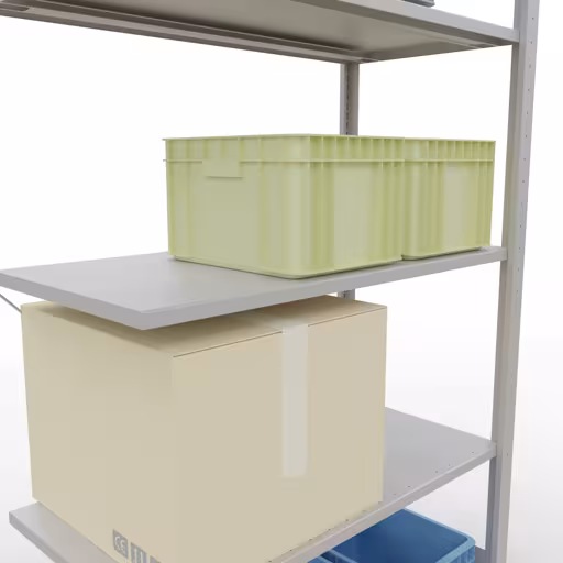 Produktbild Nr 14 des Artikels Anbauregal, Fachbodenregal Stecksystem MULTIplus85, 2000 x 1000 x 500 mm (HxBxT), 5 Fachböden, Kreuzstrebe, RAL 7035 lichtgrau Abbildung Nr 14 des Artikels Anbauregal, Fachbodenregal Stecksystem MULTIplus85, 2000 x 1000 x 500 mm (HxBxT), 5 Fachböden, Kreuzstrebe, RAL 7035 lichtgrau aus der Produktgruppe Stecksystem von der Marke Schulte Lagertechnik