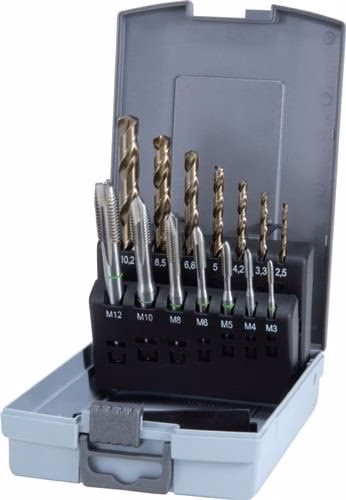 Maschinengewindebohrerset DIN 371/376 B M3-M12 14-teilig HSS-Co5 Kunststoff-Kassette RUKO von der Marke Ruko Maschinengewindebohrer-Satz M3-M12 14 teilig HSS-Co5 Kunststoffkassette RUKO aus der Kategorie Gewindebohrer mit der Teilenummer 4000602048