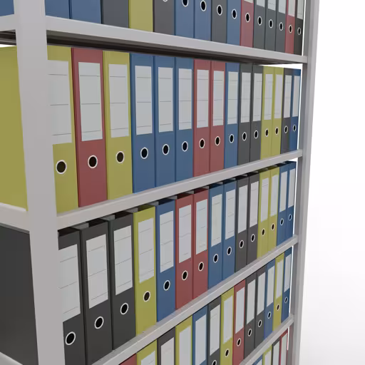 Abbildung Nr 10 des Artikels Grundregal, Büro-Fachbodenregal Stecksystem MULTIplus85, 2300 x 1300 x 300 mm (HxBxT), 7 Fachböden, Kreuzstrebe, ohne Anschlagleiste, lichtgrau aus der Produktgruppe Büroregale von der Marke Schulte Lagertechnik