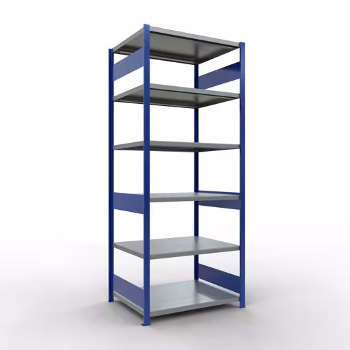 Grundregal, Fachbodenregal Stecksystem MULTIplus250, 2500 x 1000 x 800 mm (HxBxT), 6 Fachböden, Längenriegel, RAL 5010 enzianblau/verzinkt von der Marke Schulte Lagertechnik Grundregal, Fachbodenregal Stecksystem MULTIplus250, 2500 x 1000 x 800 mm (HxBxT), 6 Fachböden, Längenriegel, RAL 5010 enzianblau/verzinkt aus der Kategorie Grundregal mit der Artikelnummer 12981-LR-B