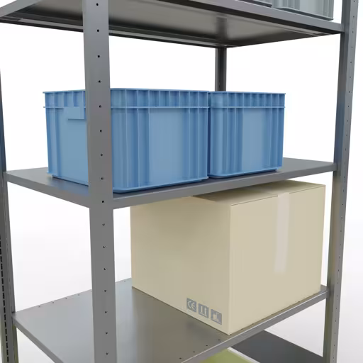 Grundregal, Fachbodenregal Stecksystem MULTIplus150, 2000 x 1000 x 600 mm (HxBxT), 5 Fachböden, Längenriegel, verzinkt aus der Kategorie Grundregal mit der GTIN 4004514280879 Grundregal, Fachbodenregal Stecksystem MULTIplus150, 2000 x 1000 x 600 mm (HxBxT), 5 Fachböden, Längenriegel, verzinkt von der Marke Schulte Lagertechnik aus der Produktreihe Stecksystem