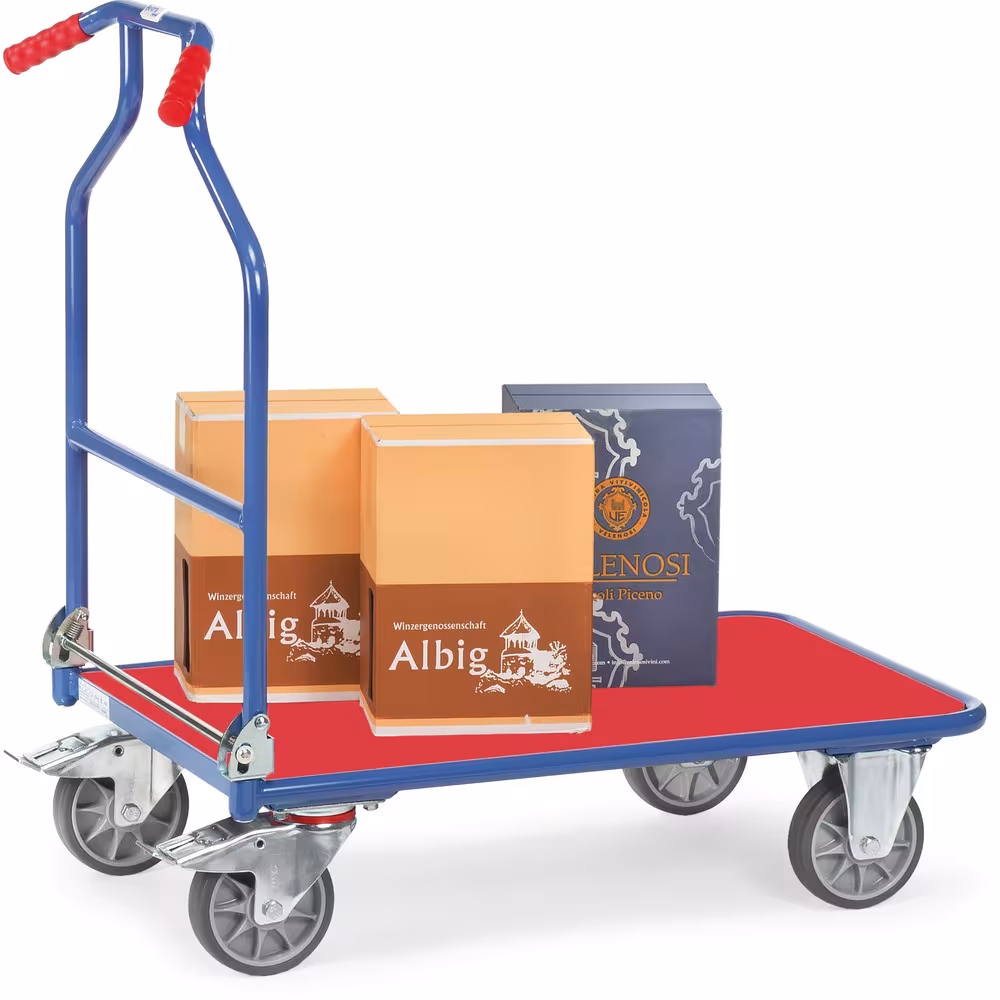 Optiliner 3301 - blau/rot aus Stahlrohr-Konstruktion, pulverbeschichtet RAL 5007 brillantblau, dauerhaft oberflächengeschützt, schlag- und kratzfest von Fetra aus der Kategorie Transportsysteme