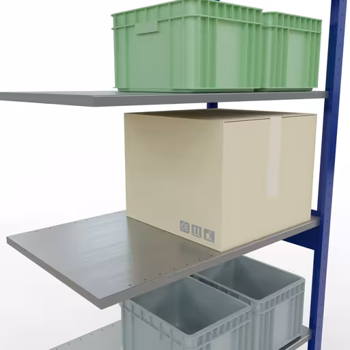 Produktbild Nr 13 des Artikels Anbauregal, Fachbodenregal Stecksystem MULTIplus85, 2500 x 1000 x 600 mm (HxBxT), 6 Fachböden, Längenriegel, RAL 5010 enzianblau Abbildung Nr 13 des Artikels Anbauregal, Fachbodenregal Stecksystem MULTIplus85, 2500 x 1000 x 600 mm (HxBxT), 6 Fachböden, Längenriegel, RAL 5010 enzianblau aus der Produktgruppe Stecksystem von der Marke Schulte Lagertechnik