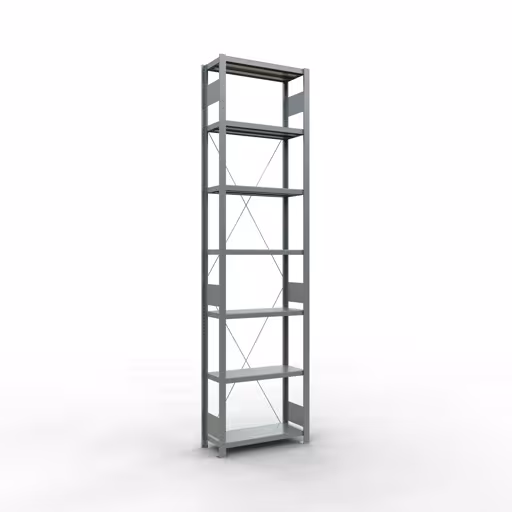 Grundregal, Fachbodenregal Stecksystem MULTIplus250, 3000 x 750 x 300 mm (HxBxT), 7 Fachböden, Kreuzstrebe, verzinkt von der Marke Schulte Lagertechnik Grundregal, Fachbodenregal Stecksystem MULTIplus250, 3000 x 750 x 300 mm (HxBxT), 7 Fachböden, Kreuzstrebe, verzinkt aus der Kategorie Grundregal mit der Artikelnummer 12932-75