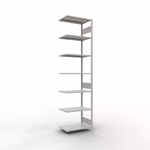 Anbauregal, Fachbodenregal Stecksystem MULTIplus150, 3000 x 750 x 500 mm (HxBxT), 7 Fachböden, Längenriegel, RAL 7035 lichtgrau von der Marke Schulte Lagertechnik Anbauregal, Fachbodenregal Stecksystem MULTIplus150, 3000 x 750 x 500 mm (HxBxT), 7 Fachböden, Längenriegel, RAL 7035 lichtgrau aus der Kategorie Anbauregal mit der Artikelnummer 32657-75-LR