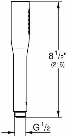 Technische Zeichnung 3977761 GROHE Handbrause Euphoria C Stick 27400 1 Strahlart 8 l/min chrom