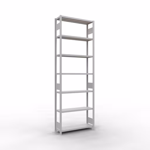 Abbildung Nr 9 des Artikels Grundregal, Fachbodenregal Stecksystem MULTIplus330, 3000 x 1000 x 300 mm (HxBxT), 7 Fachböden, Längenriegel, RAL 7035 lichtgrau aus der Produktgruppe Stecksystem von der Marke Schulte Lagertechnik
