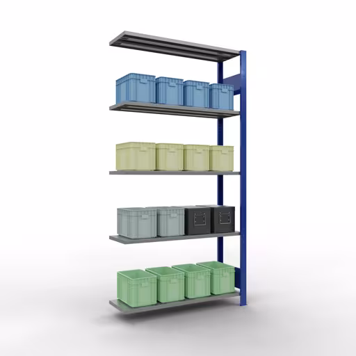 Produktbild Nr 13 des Artikels Anbauregal, Fachbodenregal Stecksystem MULTIplus85, 2000 x 1000 x 300 mm (HxBxT), 5 Fachböden, Längenriegel, RAL 5010 enzianblau Abbildung Nr 13 des Artikels Anbauregal, Fachbodenregal Stecksystem MULTIplus85, 2000 x 1000 x 300 mm (HxBxT), 5 Fachböden, Längenriegel, RAL 5010 enzianblau aus der Produktgruppe Stecksystem von der Marke Schulte Lagertechnik