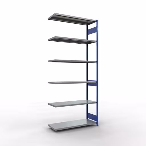 Abbildung Nr 11 des Artikels Anbauregal, Fachbodenregal Stecksystem MULTIplus250, 3000 x 1300 x 500 mm (HxBxT), 7 Fachböden, Längenriegel, RAL 5010 enzianblau/verzinkt aus der Produktgruppe Stecksystem von der Marke Schulte Lagertechnik