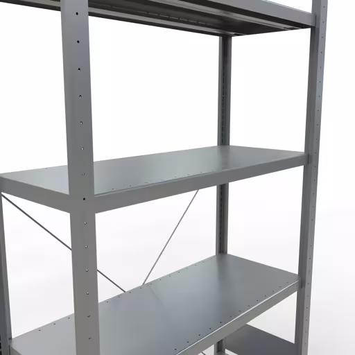 Abbildung Nr 15 des Artikels Grundregal, Fachbodenregal Stecksystem MULTIplus330, 2000 x 1000 x 400 mm (HxBxT), 5 Fachböden, Kreuzstrebe, verzinkt aus der Produktgruppe Stecksystem von der Marke Schulte Lagertechnik