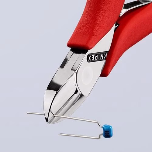 Detailbild 4024595 Elektronik-Seitenschneider Länge 115mm Form 0 Facette ja Kunststoff -Überzug KNIPEX