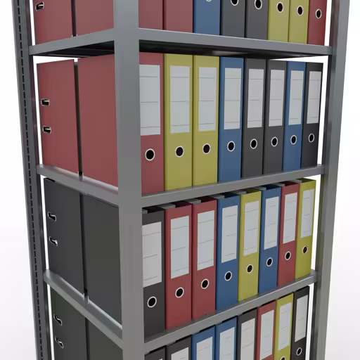 Grundregal, Büro-Fachbodenregal Stecksystem MULTIplus150, 2300 x 750 x 600 mm (HxBxT), 7 Fachböden, Längenriegel, verzinkt, ohne Mittelanschlag von der Marke Schulte Lagertechnik aus der Produktreihe Büroregale