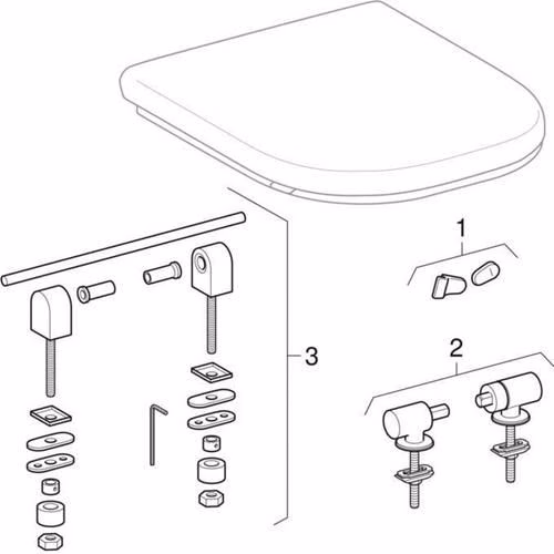 Technische Zeichnung 4035630 WC-Sitz Renova Comfort mit Deckel, antibakteriell weiß GEBERIT