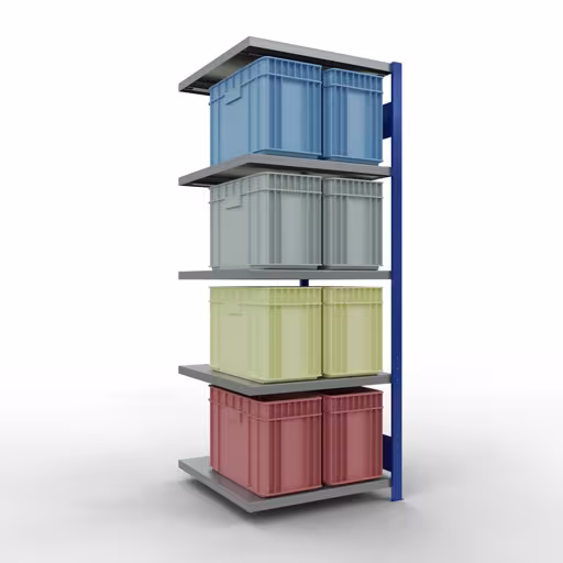 Abbildung Nr 14 des Artikels Anbauregal, Fachbodenregal Stecksystem MULTIplus250, 2000 x 750 x 800 mm (HxBxT), 5 Fachböden, Längenriegel, RAL 5010 enzianblau/verzinkt/verzinkt aus der Produktgruppe Stecksystem von der Marke Schulte Lagertechnik