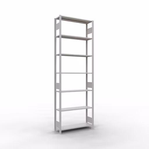 Grundregal, Fachbodenregal Stecksystem MULTIplus150, 3000 x 1000 x 300 mm (HxBxT), 7 Fachböden, Längenriegel, RAL 7035 lichtgrau von Schulte Lagertechnik aus der Kategorie Stecksystem