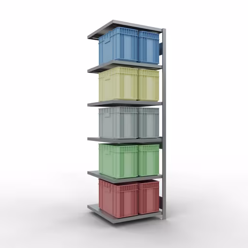 Abbildung Nr 13 des Artikels Anbauregal, Fachbodenregal Stecksystem MULTIplus250, 2500 x 750 x 800 mm (HxBxT), 6 Fachböden, Längenriegel, verzinkt aus der Produktgruppe Stecksystem von der Marke Schulte Lagertechnik