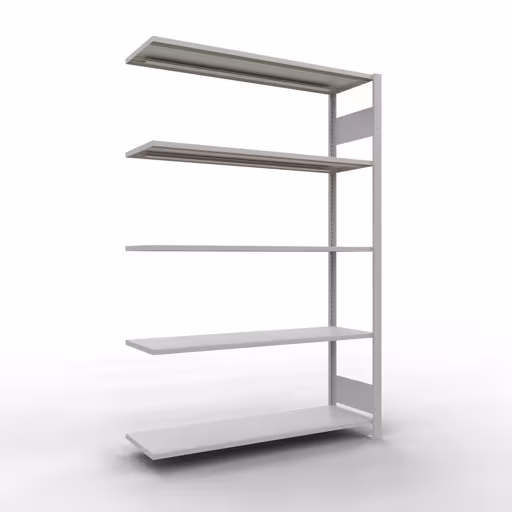 Anbauregal, Fachbodenregal Stecksystem MULTIplus150, 2000 x 1300 x 400 mm (HxBxT), 5 Fachböden, Längenriegel, RAL 7035 lichtgrau von der Marke Schulte Lagertechnik Anbauregal, Fachbodenregal Stecksystem MULTIplus150, 2000 x 1300 x 400 mm (HxBxT), 5 Fachböden, Längenriegel, RAL 7035 lichtgrau aus der Kategorie Anbauregal mit der Artikelnummer 32645-130-LR