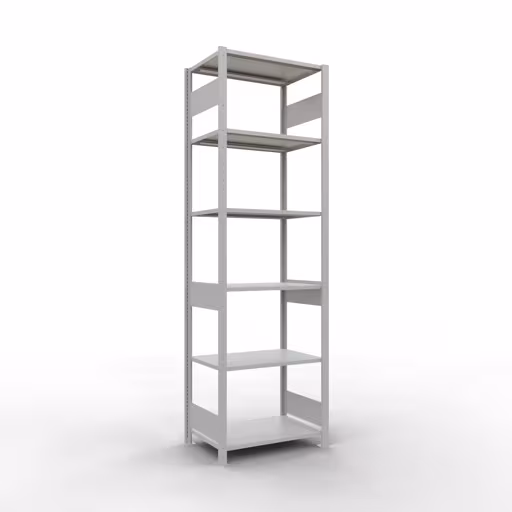 Grundregal, Fachbodenregal Stecksystem MULTIplus150, 2500 x 750 x 500 mm (HxBxT), 6 Fachböden, Längenriegel, RAL 7035 lichtgrau von der Marke Schulte Lagertechnik Grundregal, Fachbodenregal Stecksystem MULTIplus150, 2500 x 750 x 500 mm (HxBxT), 6 Fachböden, Längenriegel, RAL 7035 lichtgrau aus der Kategorie Grundregal mit der Artikelnummer 32651-75-LR